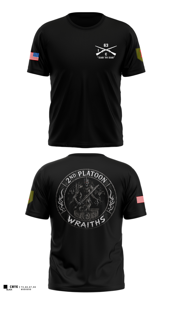 Old School Cotton Feel Shirt, 2nd PLT, C co, 1-63 AR BN, Army, Teamtime, Team time, sublimation, custom sports apparel, team uniforms, spirit wear, spiritwear, sports uniforms, custom shirts, team store, custom team store, fundraiser sports, apparel fundraiser