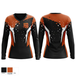 Womens Long Sleeve Vneck Shirt, Delaware HITBOYZ, , Teamtime, Team time, sublimation, custom sports apparel, team uniforms, spirit wear, spiritwear, sports uniforms, custom shirts, team store, custom team store, fundraiser sports, apparel fundraiser