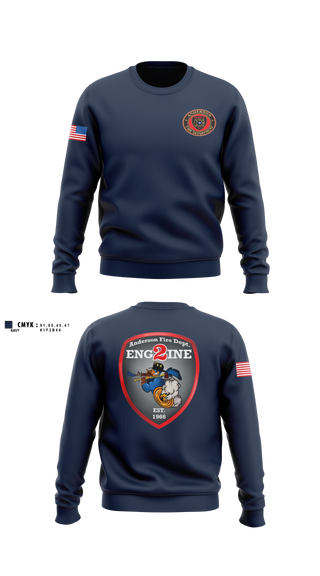 Crew Neck Sweatshirt, Anderson City Fire, Fire Department, Teamtime, Team time, sublimation, custom sports apparel, team uniforms, spirit wear, spiritwear, sports uniforms, custom shirts, team store, custom team store, fundraiser sports, apparel fundraiser