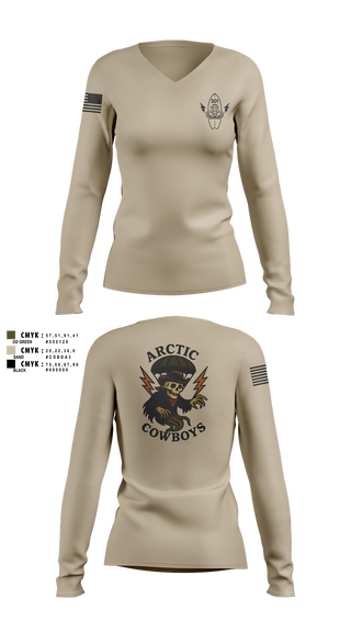 Womens Long Sleeve Vneck Shirt, 301, Army, Teamtime, Team time, sublimation, custom sports apparel, team uniforms, spirit wear, spiritwear, sports uniforms, custom shirts, team store, custom team store, fundraiser sports, apparel fundraiser