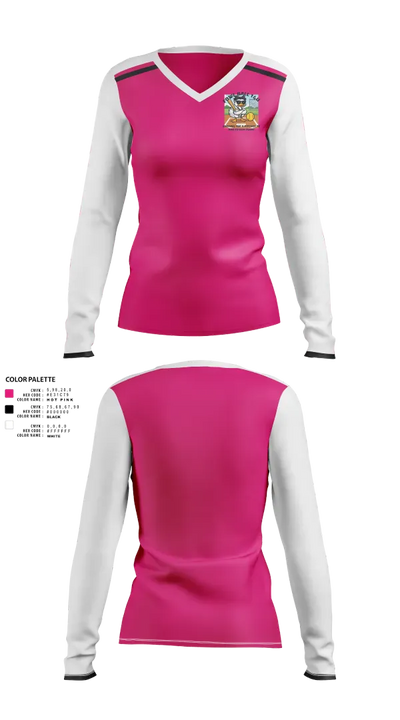 Fowl Ball 31897383 Women's Long Sleeve V-neck Shirt - 21