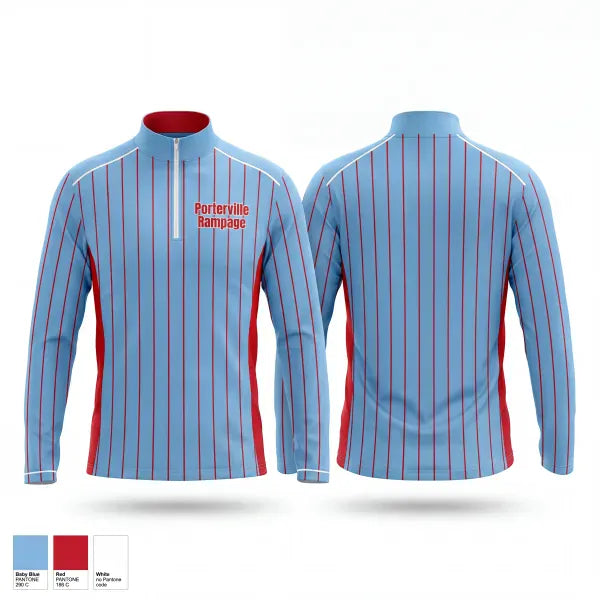 Quarter Zip Jacket, Porterville Rampage, Softball, Teamtime, Team time, sublimation, custom sports apparel, team uniforms, spirit wear, spiritwear, sports uniforms, custom shirts, team store, custom team store, fundraiser sports, apparel fundraiser