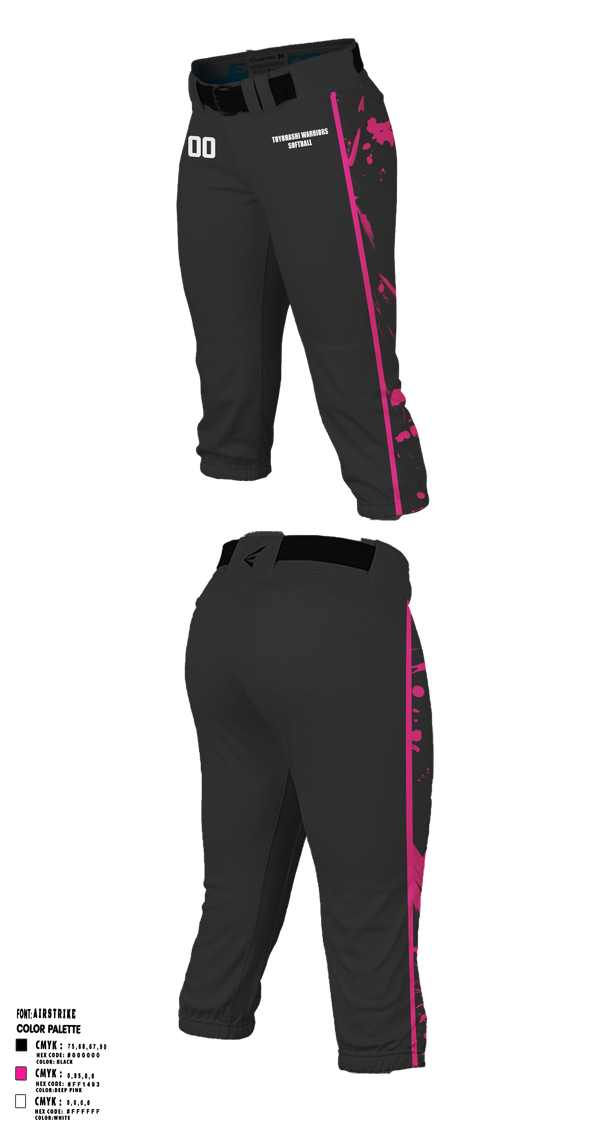 Softball Pants, Toyohashi warriors, Softball, Teamtime, Team time, sublimation, custom sports apparel, team uniforms, spirit wear, spiritwear, sports uniforms, custom shirts, team store, custom team store, fundraiser sports, apparel fundraiser
