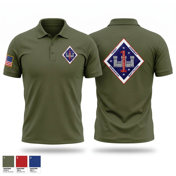 Short Sleeve Performance Polo, 1st CEB, Marines, Teamtime, Team time, sublimation, custom sports apparel, team uniforms, spirit wear, spiritwear, sports uniforms, custom shirts, team store, custom team store, fundraiser sports, apparel fundraiser