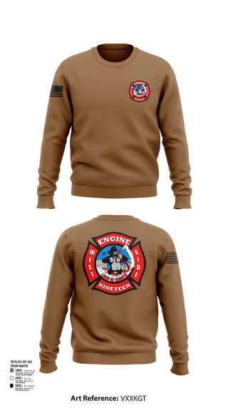 Crew Neck Sweatshirt, Station 19, Fire Department, Teamtime, Team time, sublimation, custom sports apparel, team uniforms, spirit wear, spiritwear, sports uniforms, custom shirts, team store, custom team store, fundraiser sports, apparel fundraiser