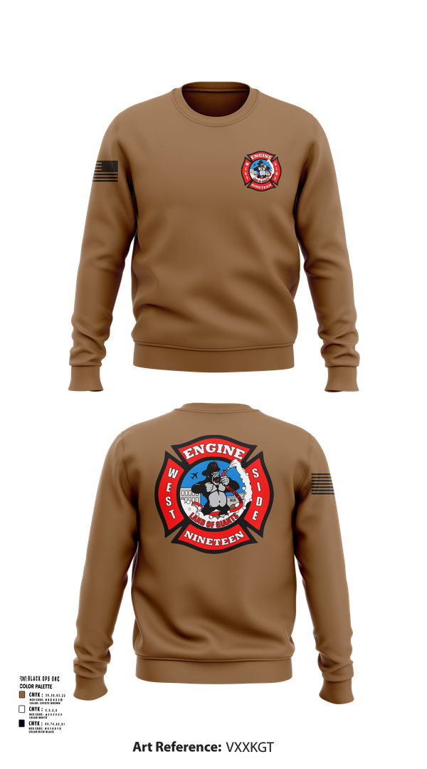 Crew Neck Sweatshirt, Station 19, Fire Department, Teamtime, Team time, sublimation, custom sports apparel, team uniforms, spirit wear, spiritwear, sports uniforms, custom shirts, team store, custom team store, fundraiser sports, apparel fundraiser