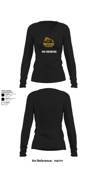Womens Long Sleeve Vneck Shirt, 252 EngineersWatkins Excavation, , Teamtime, Team time, sublimation, custom sports apparel, team uniforms, spirit wear, spiritwear, sports uniforms, custom shirts, team store, custom team store, fundraiser sports, apparel fundraiser