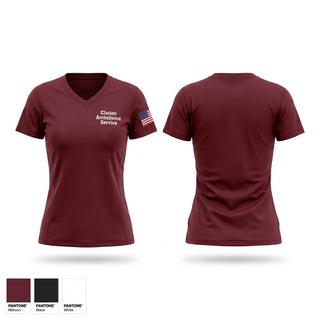 Womens Short Sleeve Vneck Shirt, Clarion Ambulance Service, EMS/EMT, Teamtime, Team time, sublimation, custom sports apparel, team uniforms, spirit wear, spiritwear, sports uniforms, custom shirts, team store, custom team store, fundraiser sports, apparel fundraiser