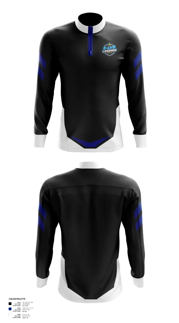 Quarter Zip Jacket, E-LV8 Legends, Men's Volleyball, Teamtime, Team time, sublimation, custom sports apparel, team uniforms, spirit wear, spiritwear, sports uniforms, custom shirts, team store, custom team store, fundraiser sports, apparel fundraiser
