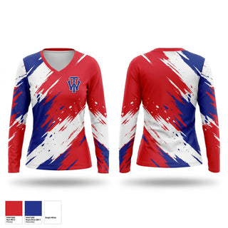 Womens Long Sleeve Vneck Shirt, W.I.T., Softball, Teamtime, Team time, sublimation, custom sports apparel, team uniforms, spirit wear, spiritwear, sports uniforms, custom shirts, team store, custom team store, fundraiser sports, apparel fundraiser