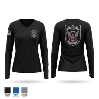 Womens Long Sleeve Vneck Shirt, PERRY POLICE DEPARTMENT, Police, Teamtime, Team time, sublimation, custom sports apparel, team uniforms, spirit wear, spiritwear, sports uniforms, custom shirts, team store, custom team store, fundraiser sports, apparel fundraiser