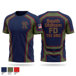 Short Sleeve Performance Shirt, South Oldham FD TEI 390, Fire Department, Teamtime, Team time, sublimation, custom sports apparel, team uniforms, spirit wear, spiritwear, sports uniforms, custom shirts, team store, custom team store, fundraiser sports, apparel fundraiser