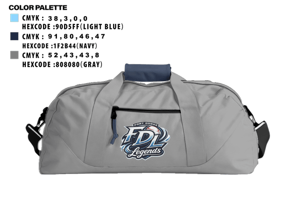 Duffle Bag, Fort Dodge Legends, Baseball, Teamtime, Team time, sublimation, custom sports apparel, team uniforms, spirit wear, spiritwear, sports uniforms, custom shirts, team store, custom team store, fundraiser sports, apparel fundraiser