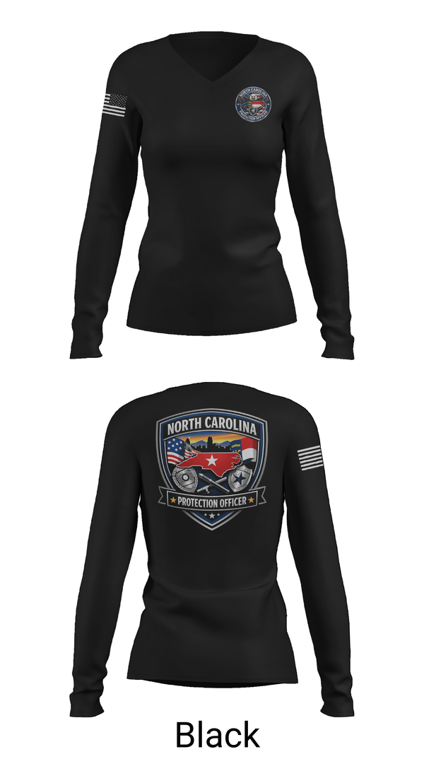 Womens Long Sleeve Vneck Shirt, Protection Officer, Police, Teamtime, Team time, sublimation, custom sports apparel, team uniforms, spirit wear, spiritwear, sports uniforms, custom shirts, team store, custom team store, fundraiser sports, apparel fundraiser