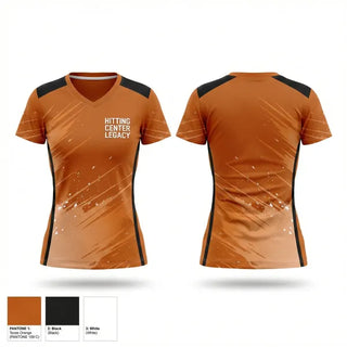 Womens Short Sleeve Vneck Shirt, Hitting Center Legacy, Softball, Teamtime, Team time, sublimation, custom sports apparel, team uniforms, spirit wear, spiritwear, sports uniforms, custom shirts, team store, custom team store, fundraiser sports, apparel fundraiser
