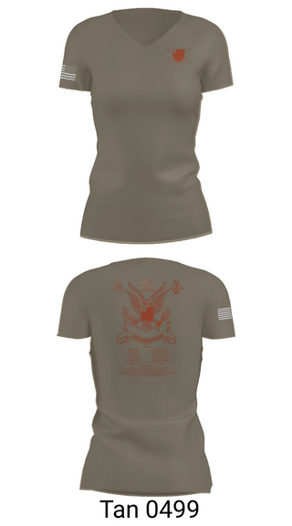 Womens Short Sleeve Vneck Shirt, 2nd Battalion 222nd Field Artillery, , Teamtime, Team time, sublimation, custom sports apparel, team uniforms, spirit wear, spiritwear, sports uniforms, custom shirts, team store, custom team store, fundraiser sports, apparel fundraiser