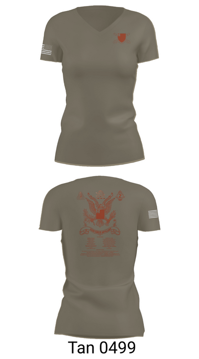 2nd Battalion 222nd Field Artillery 79682132 Women's Short Sleeve V-neck Shirt - 68