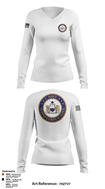 NSCS 5446816 Women's Long Sleeve V-neck Shirt - 2