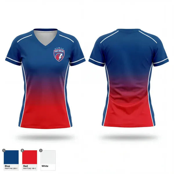 Womens Short Sleeve Vneck Shirt, Fast Break Basketball, Men's Basketball, Teamtime, Team time, sublimation, custom sports apparel, team uniforms, spirit wear, spiritwear, sports uniforms, custom shirts, team store, custom team store, fundraiser sports, apparel fundraiser