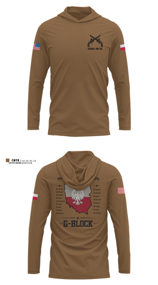 Long Sleeve Hooded Sun Shirt, 2228TH MP CO 3rd PLT, National Guard, Teamtime, Team time, sublimation, custom sports apparel, team uniforms, spirit wear, spiritwear, sports uniforms, custom shirts, team store, custom team store, fundraiser sports, apparel fundraiser