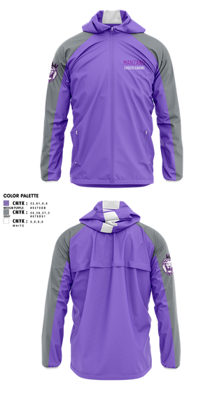Windbreaker, Manzano Monarchs, Cheer, Teamtime, Team time, sublimation, custom sports apparel, team uniforms, spirit wear, spiritwear, sports uniforms, custom shirts, team store, custom team store, fundraiser sports, apparel fundraiser