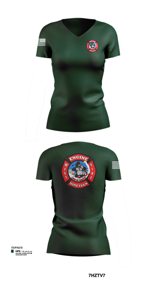 Womens Short Sleeve Vneck Shirt, Station 19, Fire Department, Teamtime, Team time, sublimation, custom sports apparel, team uniforms, spirit wear, spiritwear, sports uniforms, custom shirts, team store, custom team store, fundraiser sports, apparel fundraiser