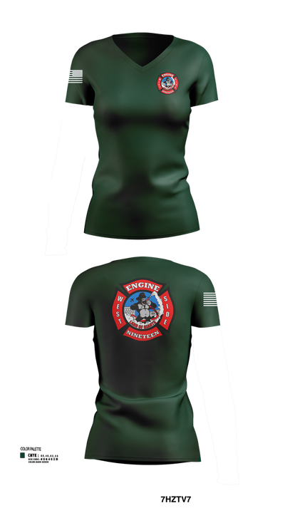Station 19 Women's Short Sleeve V-neck Shirt - 102