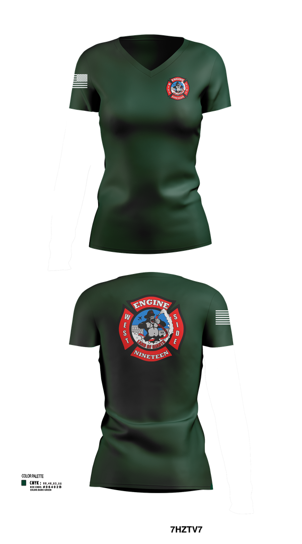 Womens Short Sleeve Vneck Shirt, Station 19, Fire Department, Teamtime, Team time, sublimation, custom sports apparel, team uniforms, spirit wear, spiritwear, sports uniforms, custom shirts, team store, custom team store, fundraiser sports, apparel fundraiser