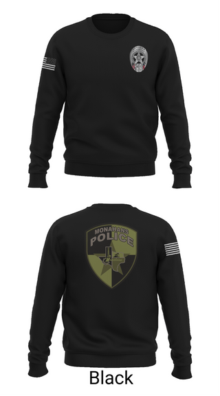 Crew Neck Sweatshirt, MONAHANS POLICE DEPARTMENT, Police, Teamtime, Team time, sublimation, custom sports apparel, team uniforms, spirit wear, spiritwear, sports uniforms, custom shirts, team store, custom team store, fundraiser sports, apparel fundraiser