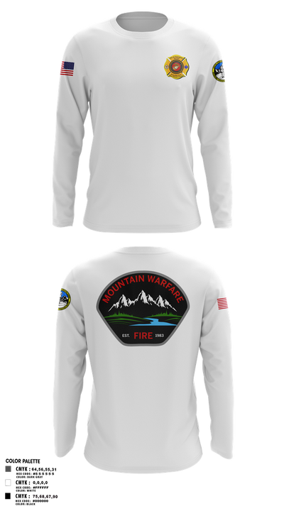 Marine Corps Mountain Warfare Training Center Fire Department 41101347 Long Sleeve Performance Shirt 2