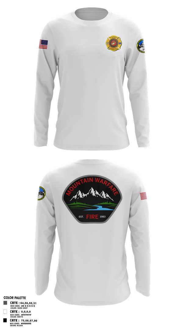Long Sleeve Performance Shirt, Marine Corps Mountain Warfare Training Center Fire Department, , Teamtime, Team time, sublimation, custom sports apparel, team uniforms, spirit wear, spiritwear, sports uniforms, custom shirts, team store, custom team store, fundraiser sports, apparel fundraiser