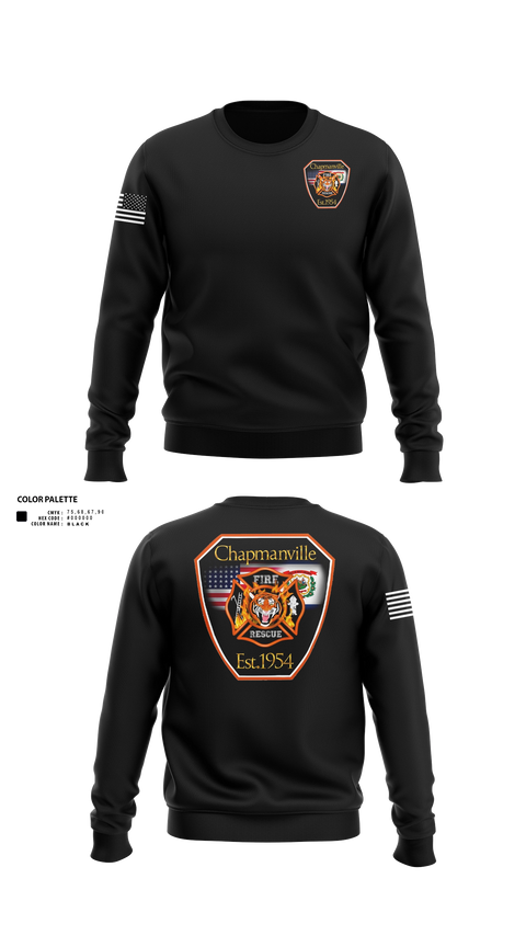 Crew Neck Sweatshirt, Chapmanville Fire Department, Fire Department, Teamtime, Team time, sublimation, custom sports apparel, team uniforms, spirit wear, spiritwear, sports uniforms, custom shirts, team store, custom team store, fundraiser sports, apparel fundraiser