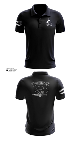 Short Sleeve Performance Polo, 2/C Sicarios, Army, Teamtime, Team time, sublimation, custom sports apparel, team uniforms, spirit wear, spiritwear, sports uniforms, custom shirts, team store, custom team store, fundraiser sports, apparel fundraiser