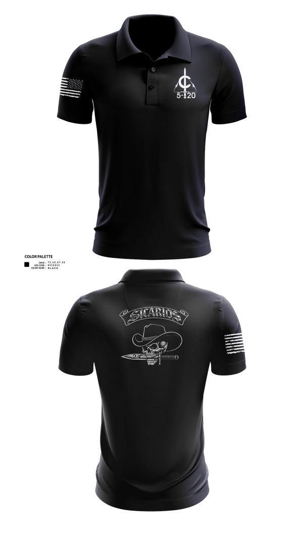Short Sleeve Performance Polo, 2/C Sicarios, Army, Teamtime, Team time, sublimation, custom sports apparel, team uniforms, spirit wear, spiritwear, sports uniforms, custom shirts, team store, custom team store, fundraiser sports, apparel fundraiser