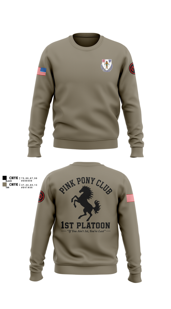 Crew Neck Sweatshirt, 1/182 1st Platoon, National Guard, Teamtime, Team time, sublimation, custom sports apparel, team uniforms, spirit wear, spiritwear, sports uniforms, custom shirts, team store, custom team store, fundraiser sports, apparel fundraiser