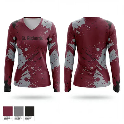 St. Richards 58010408 Women's Long Sleeve V-neck Shirt - 1