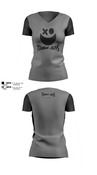 Tough-Boys Women's Short Sleeve V-neck Shirt - 3