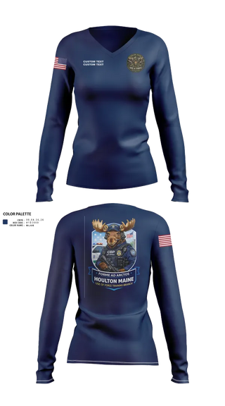 Womens Long Sleeve Vneck Shirt, CBP Houlton Maine Use Of Force Training Branch, Police, Teamtime, Team time, sublimation, custom sports apparel, team uniforms, spirit wear, spiritwear, sports uniforms, custom shirts, team store, custom team store, fundraiser sports, apparel fundraiser