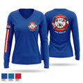 Robstown Volunteer Fire Department Women's Long Sleeve V-neck Shirt - 1