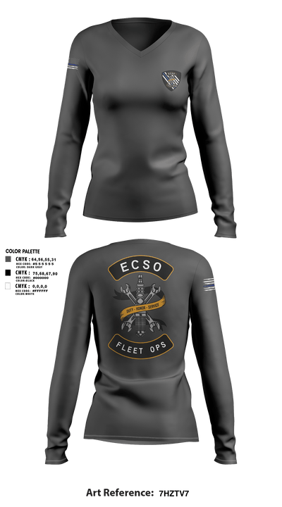 Fleet Opps 9370515 Women's Long Sleeve V-neck Shirt - 1