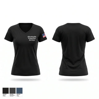 Womens Short Sleeve Vneck Shirt, OhioHealth Protective Services, Police, Teamtime, Team time, sublimation, custom sports apparel, team uniforms, spirit wear, spiritwear, sports uniforms, custom shirts, team store, custom team store, fundraiser sports, apparel fundraiser