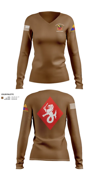 Womens Long Sleeve Vneck Shirt, , Army, Teamtime, Team time, sublimation, custom sports apparel, team uniforms, spirit wear, spiritwear, sports uniforms, custom shirts, team store, custom team store, fundraiser sports, apparel fundraiser