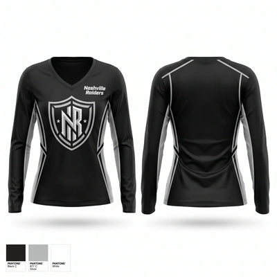 Nashville Raiders Women's Long Sleeve V-neck Shirt - 1