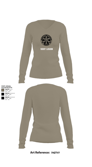 Womens Long Sleeve Vneck Shirt, 501st Legion, Army, Teamtime, Team time, sublimation, custom sports apparel, team uniforms, spirit wear, spiritwear, sports uniforms, custom shirts, team store, custom team store, fundraiser sports, apparel fundraiser