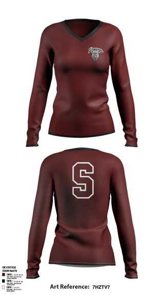 Womens Long Sleeve Vneck Shirt, Sobrato HS Bulldogs, , Teamtime, Team time, sublimation, custom sports apparel, team uniforms, spirit wear, spiritwear, sports uniforms, custom shirts, team store, custom team store, fundraiser sports, apparel fundraiser