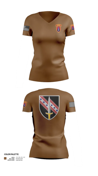 Womens Short Sleeve Vneck Shirt, 6/54th SFAB, National Guard, Teamtime, Team time, sublimation, custom sports apparel, team uniforms, spirit wear, spiritwear, sports uniforms, custom shirts, team store, custom team store, fundraiser sports, apparel fundraiser