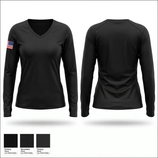 Womens Long Sleeve Vneck Shirt, Adairsville Police Department, Police, Teamtime, Team time, sublimation, custom sports apparel, team uniforms, spirit wear, spiritwear, sports uniforms, custom shirts, team store, custom team store, fundraiser sports, apparel fundraiser
