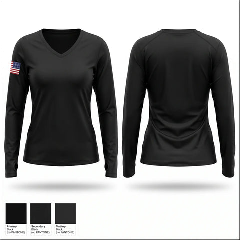 Womens Long Sleeve Vneck Shirt, Adairsville Police Department, Police, Teamtime, Team time, sublimation, custom sports apparel, team uniforms, spirit wear, spiritwear, sports uniforms, custom shirts, team store, custom team store, fundraiser sports, apparel fundraiser