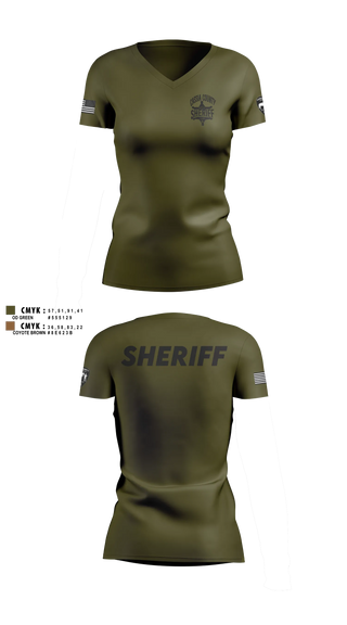 Womens Short Sleeve Vneck Shirt, Cassia County Sheriff’s Office, Police, Teamtime, Team time, sublimation, custom sports apparel, team uniforms, spirit wear, spiritwear, sports uniforms, custom shirts, team store, custom team store, fundraiser sports, apparel fundraiser