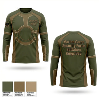 Long Sleeve Performance Shirt, Marine Corps Security Force Battalion Kings Bay, Marines, Teamtime, Team time, sublimation, custom sports apparel, team uniforms, spirit wear, spiritwear, sports uniforms, custom shirts, team store, custom team store, fundraiser sports, apparel fundraiser